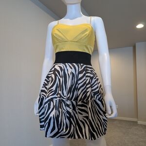 Yellow and Black Zebra Print Women's Skirt